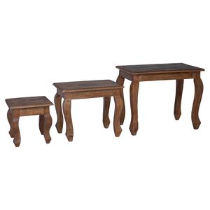 vidaXL Table Gigogne 3 pcs Marron Bois massif d'acajou