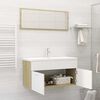 vidaXL Ensemble de meubles de bain Blanc et ch&ecirc;ne sonoma Agglom&eacute;r&eacute;