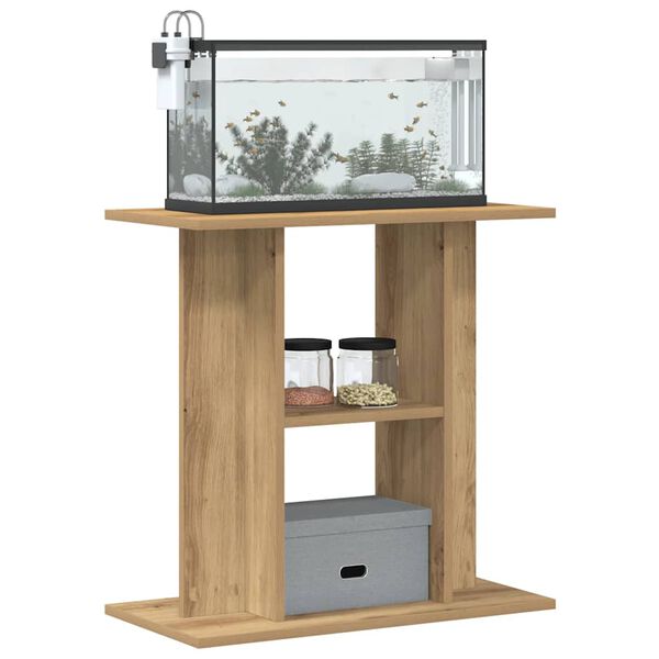 vidaXL Support d'aquarium ch&ecirc;ne marron 60x30x60 cm bois d'ing&eacute;nierie