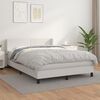 vidaXL Sommier &agrave; lattes de lit avec matelas Blanc 140x190cm Similicuir