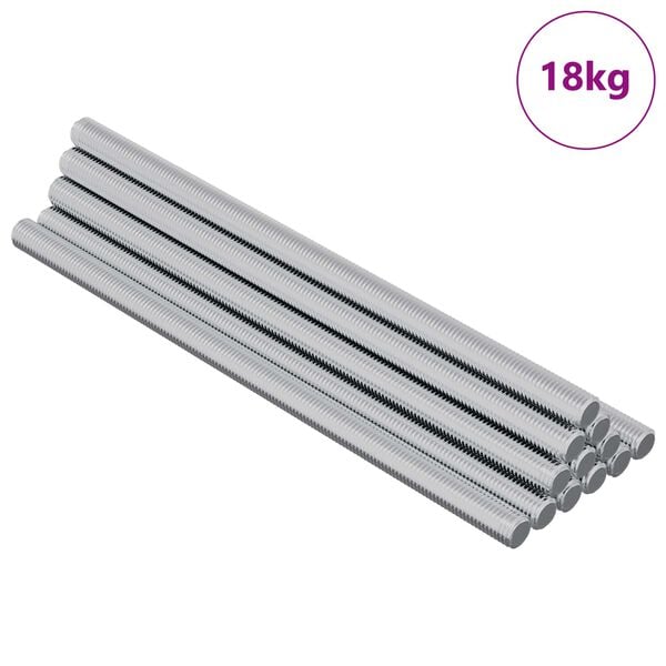 vidaXL Barres filet&eacute;es 900 pcs Argent&eacute; M&eacute;tal