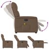 vidaXL Fauteuil inclinable de massage électrique marron tissu