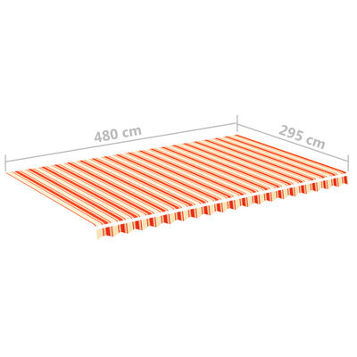 vidaXL Tissu de remplacement pour auvent Jaune et orange 5x3 m