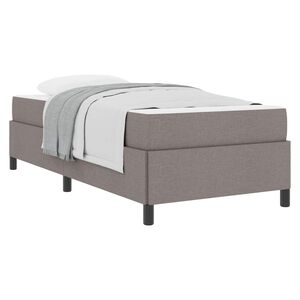 vidaXL Lit &agrave; ressorts Taupe 90 x 200 cm tissu