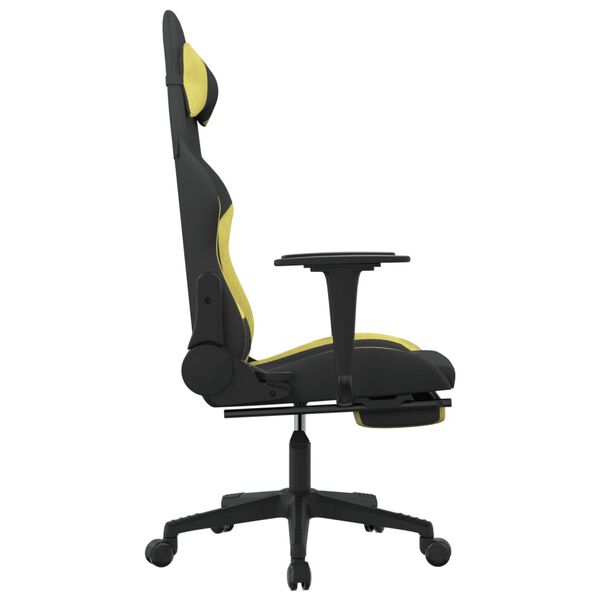vidaXL Chaise de jeu avec repose-pied Noir et vert clair