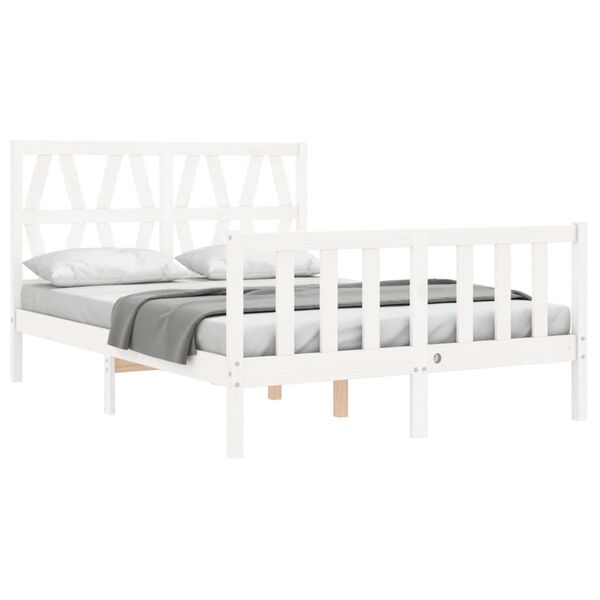 vidaXL Cadre de lit sans matelas blanc 120x200 cm bois de pin massif