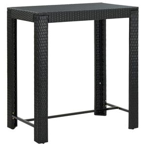 vidaXL Table de bar de jardin Noir 100x60,5x110,5 cm R&eacute;sine tress&eacute;e