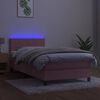 vidaXL Sommier &agrave; lattes de lit avec matelas et LED Rose 100x200 cm