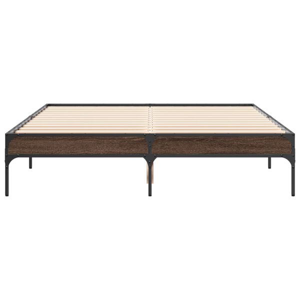 vidaXL Cadre de lit sans matelas chêne marron 135x190 cm