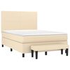 vidaXL Sommier &agrave; lattes de lit avec matelas Cr&egrave;me 140x190 cm Tissu