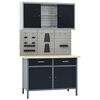 vidaXL &Eacute;tabli avec 3 panneaux muraux et 1 armoire