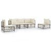 vidaXL Salon de jardin 5 pcs avec coussins anthracite r&eacute;sine tress&eacute;e