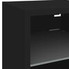 vidaXL Meuble TV mural avec lumi&egrave;res LED noir 30x28,5x30 cm
