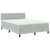 vidaXL Lit &agrave; ressorts avec matelas Gris clair 160 x 200 cm Velours