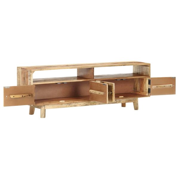 vidaXL Meuble TV 130x30x45 cm Bois de manguier brut