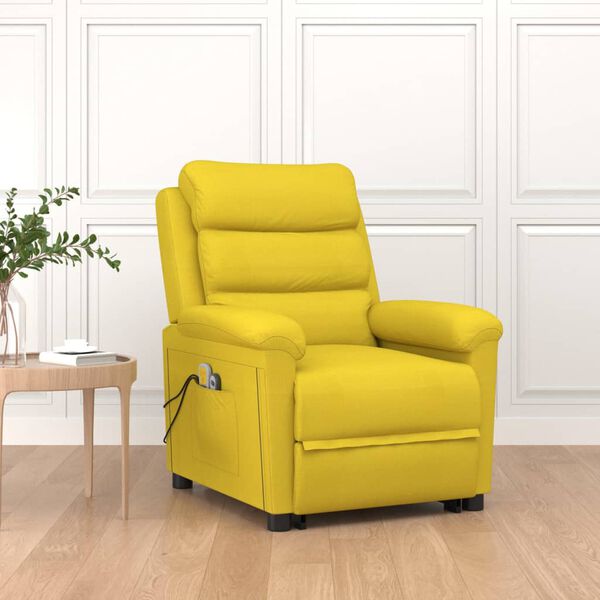 vidaXL Fauteuil de massage Jaune clair Tissu