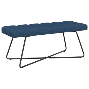 vidaXL Banc avec capitonnage bouton Bleu 110 x 40 x 46 cm Tissu