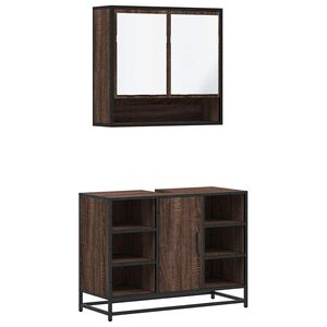 vidaXL Ensemble de meubles de salle de bain 2 pcs Ch&ecirc;ne marron