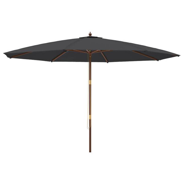 vidaXL Parasol de jardin avec m&acirc;t en bois noir 400x273 cm
