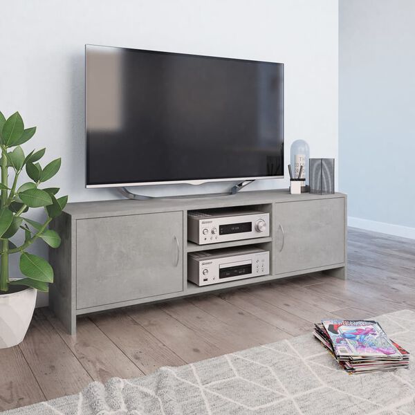 vidaXL Meuble TV Gris béton 120x30x37,5 cm Bois d'ingénierie