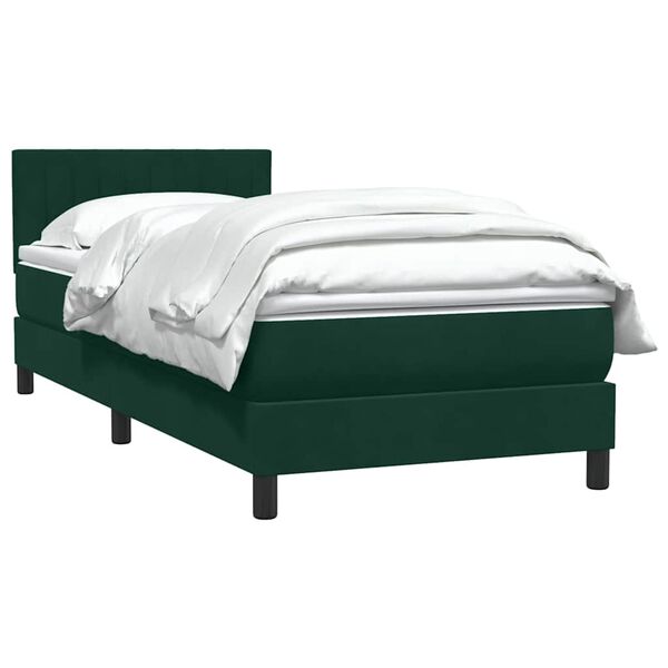 vidaXL Sommier &agrave; lattes de lit et matelas vert fonc&eacute; 100x210cm velours