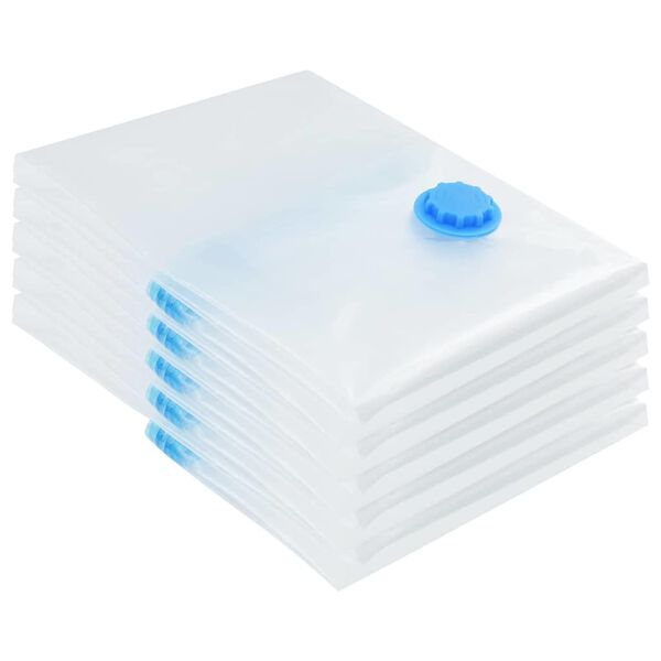vidaXL Sacs de rangement 5 pcs Transparent et Bleu 70 x 50 cm
