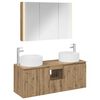 vidaXL Ensemble d'armoire de salle de bain 4 pc Ch&ecirc;ne artisanal