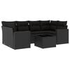 vidaXL Salon de jardin 7 pcs avec coussins noir r&eacute;sine tress&eacute;e