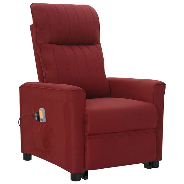 vidaXL Fauteuil de massage Rouge bordeaux Tissu
