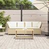 vidaXL Canapé de jardin avec coussins beige résine tressée