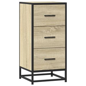 vidaXL Buffet ch&ecirc;ne sonoma 35,5x35x76 cm bois d'ing&eacute;nierie et m&eacute;tal