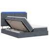 vidaXL Lit de rangement LED avec matelas Gris fonc&eacute; 180 x 200 cm