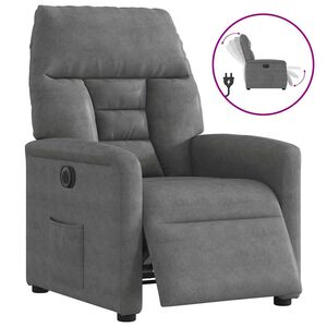 vidaXL Fauteuil inclinable &eacute;lectrique gris fonc&eacute; tissu microfibre