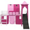 vidaXL Lit mezzanine pour enfants Blanc et rose 100 x 200 cm M&eacute;tал