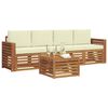 vidaXL Ensembles de canap&eacute;s avec coussin 5 pcs Naturel et Cr&egrave;me