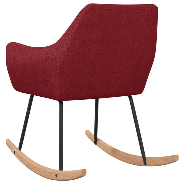 vidaXL Chaise &agrave; bascule Rouge bordeaux Tissu