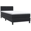 vidaXL Sommier à lattes de lit avec matelas noir 80x220 cm velours
