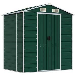 vidaXL Abri de jardin vert 191x130x198 cm acier galvanis&eacute;