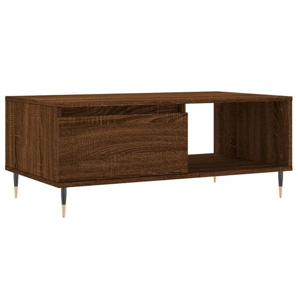 vidaXL Table basse Ch&ecirc;ne marron 90x50x36,5 cm Bois d'ing&eacute;nierie