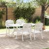 vidaXL Ensemble de salle à manger pour jardin 5 pcs Blanc Aluminium