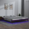 vidaXL Cadre de lit &agrave; LED sans matelas 120x200 cm bois massif