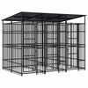 vidaXL Chenil d'ext&eacute;rieur avec toit pour chiens Acier 5,53 m&sup2;