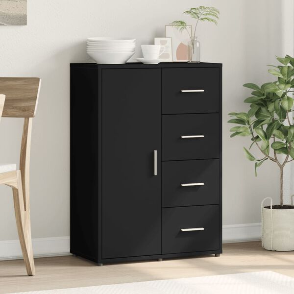 vidaXL Buffet noir 60x31x84 cm bois d'ing&eacute;nierie