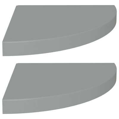 vidaXL Étagères d'angle flottantes 2 pcs gris 35x35x3,8 cm MDF