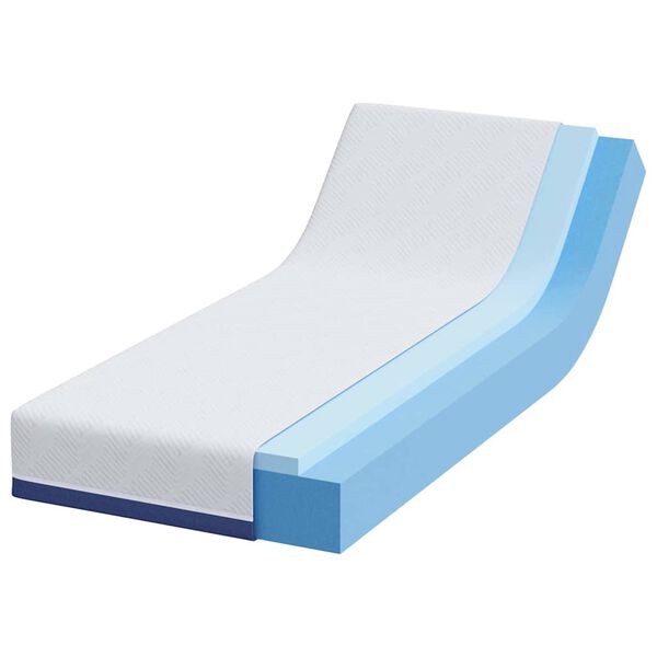 vidaXL Matelas Blanc et Bleu 80 x 200 cm Tissu jacquard