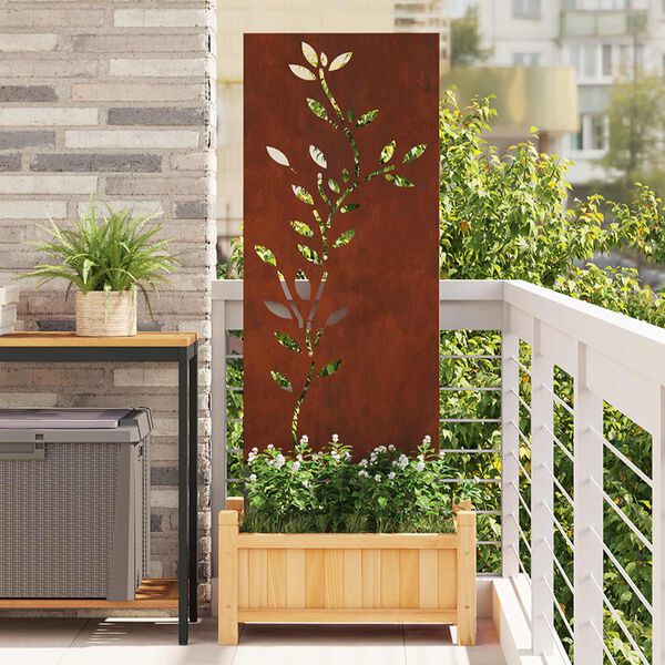 vidaXL &Eacute;cran de confidentialit&eacute; de jardin Floral Rouill&eacute; 50 x 140 cm