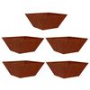 vidaXL Cache-pot de jardin 5 pcs Rouill&eacute; 35 x 35 x 15 cm