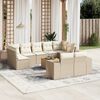vidaXL Salon de jardin avec coussins 10 pcs beige r&eacute;sine tress&eacute;e