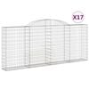 vidaXL Paniers &agrave; gabions arqu&eacute;s 17 pcs 300x30x120/140 cm fer galvanis&eacute;
