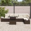 vidaXL Ensemble de canap&eacute; de jardin avec coussin 7 pcs Marron et cr&egrave;me